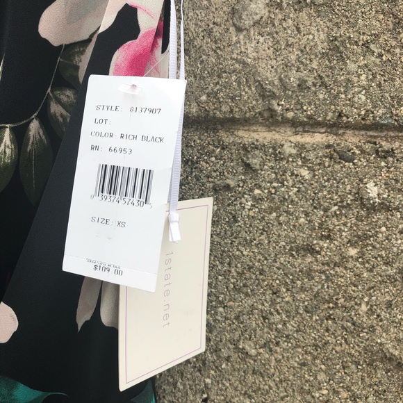 1.State Romper Rich Black Floral Jumper BNWT - Picture 6 of 8